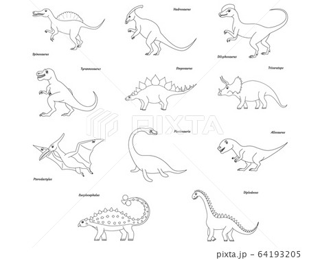 Coloring page outline spinosaurus dinosaur vector