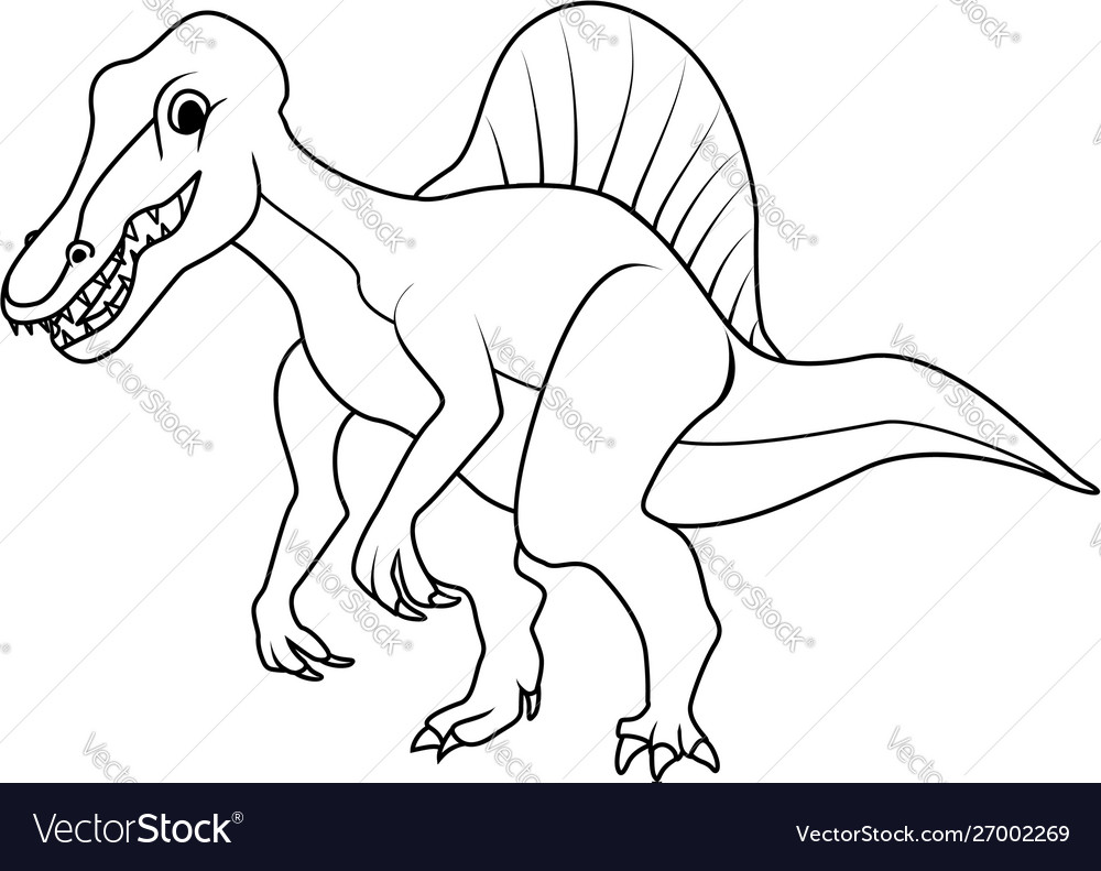 Coloring book spinosaurus dinosaur royalty free vector image