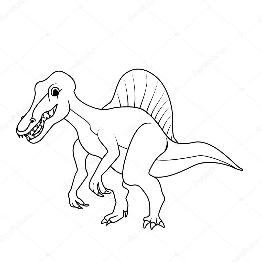 Coloring book spinosaurus dinosaur stock vector by blackspring