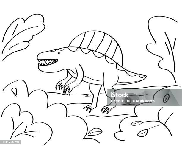 Dinosaur handdrawn coloring page for kids the spinosaurus dinosaur it can be used for childrens creativity