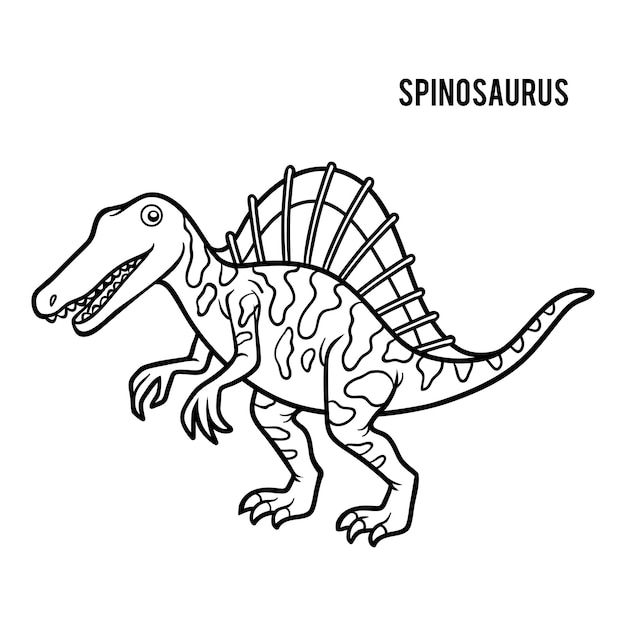 Premium vector coloring book for children cartoon spinosaurus