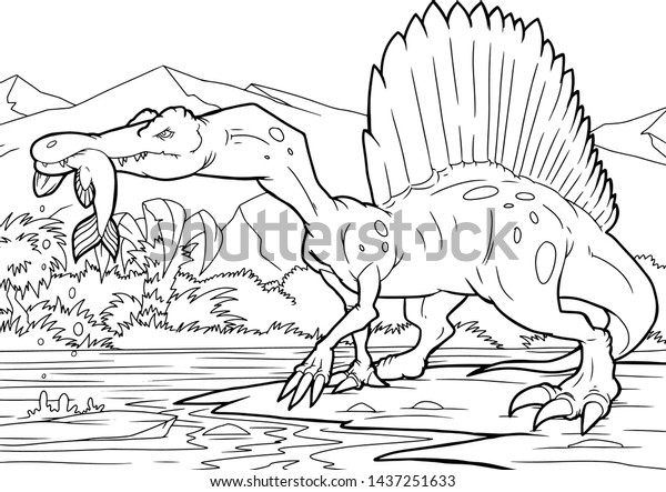 Spinosaurus colouring images stock photos d objects vectors