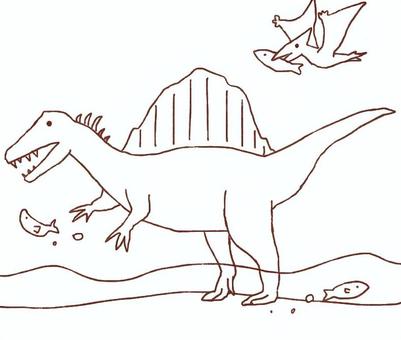 Free vectors spinosaurus coloring book