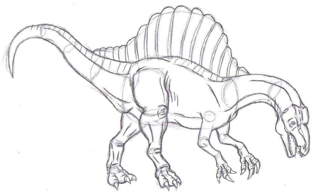 Spinosaurus sketch by bluedramon on