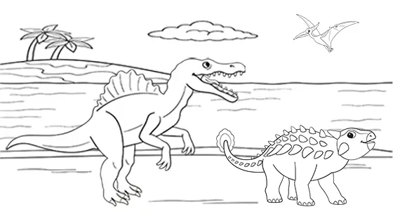 Spinosaurus coloring pages for kids free pdfs