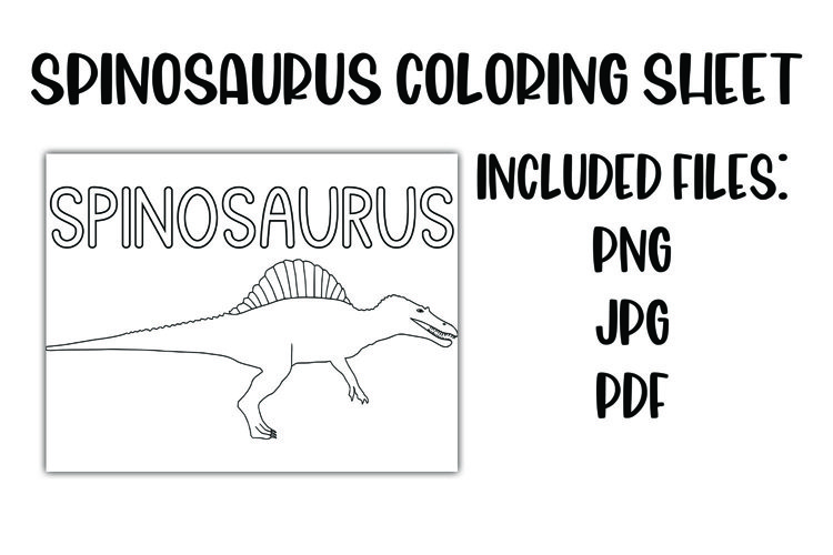 Spinosaurus dinosaur coloring sheet