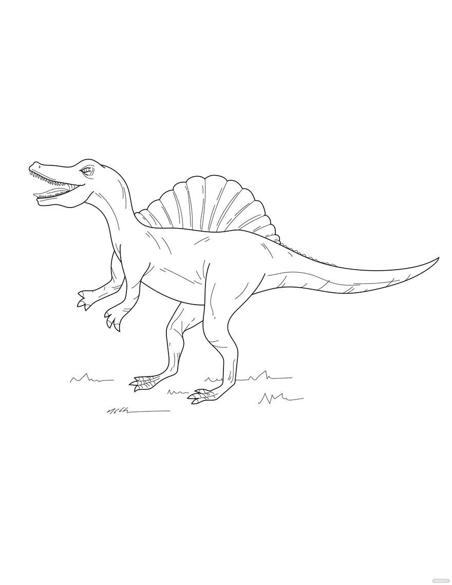 Free spinosaurus dinosaur coloring page