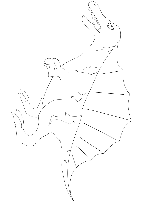 Spinosaurus drawing for coloring page free printable nurieworld