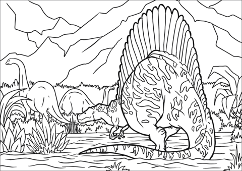 Spinosaurus coloring pages free coloring pages