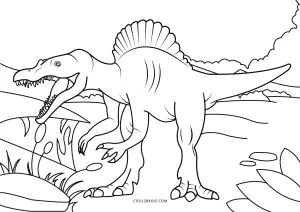 Free printable spinosaurus coloring pages for kids