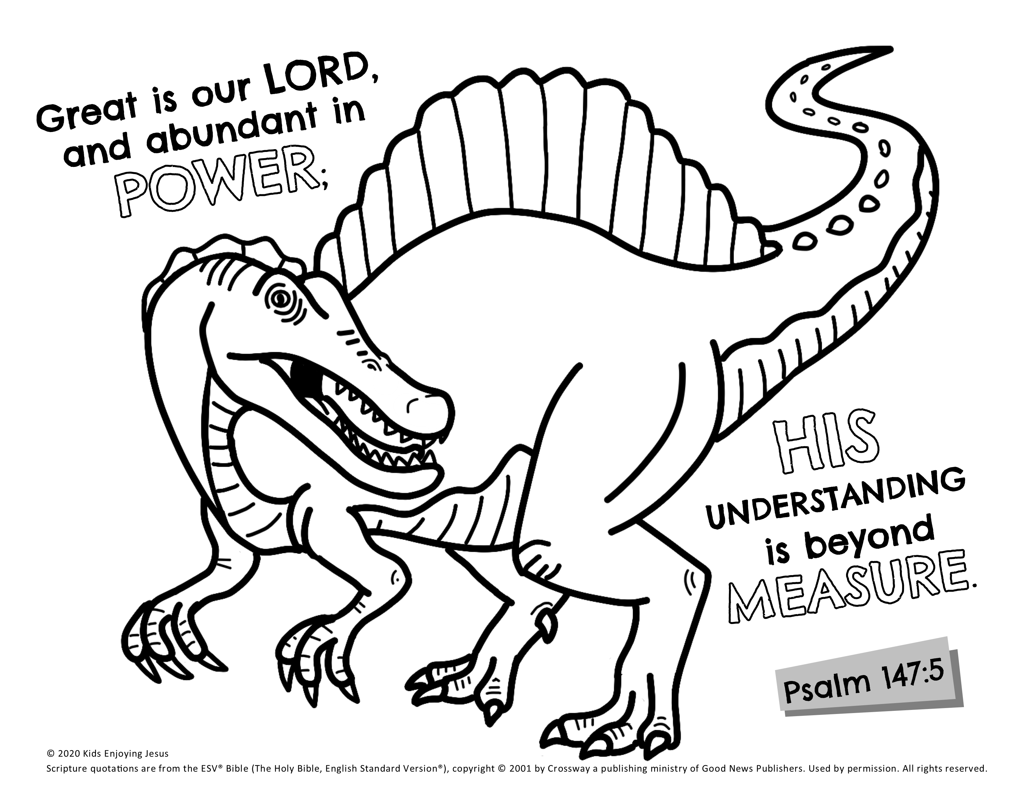 Spinosaurus coloring page â kids enjoying jesus