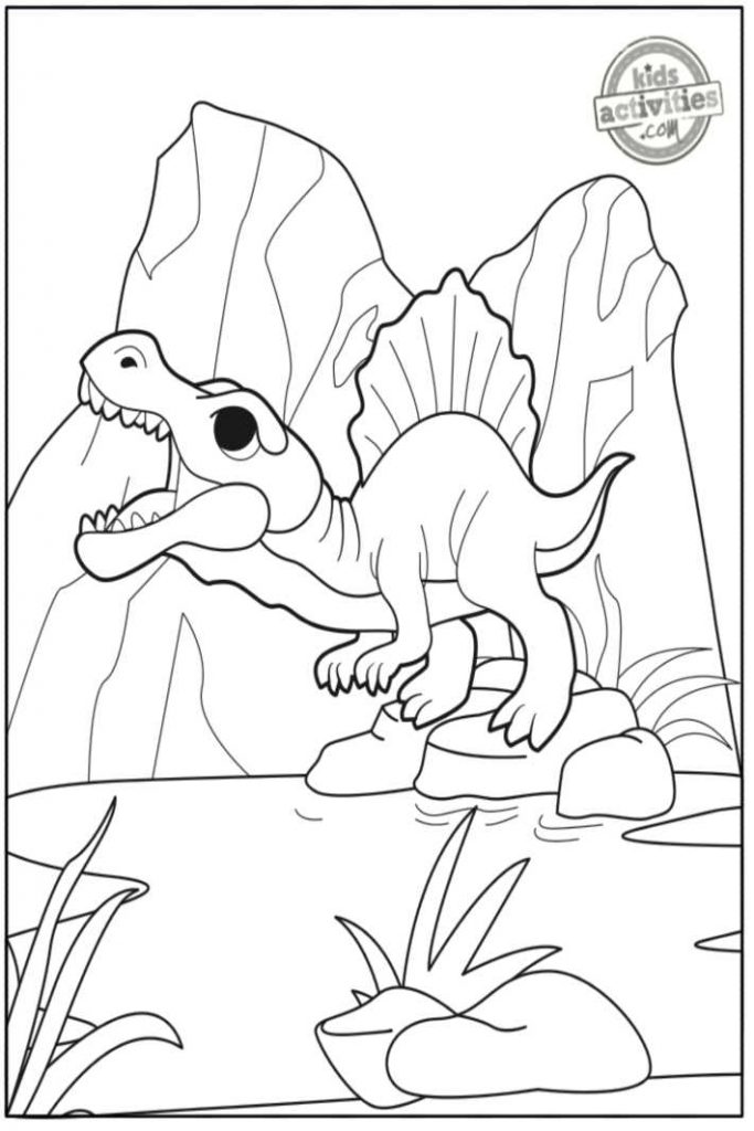 Spinosaurus dinosaur coloring pages for kids kids activities blog