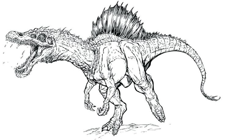 Realistic dinosaur coloring pages