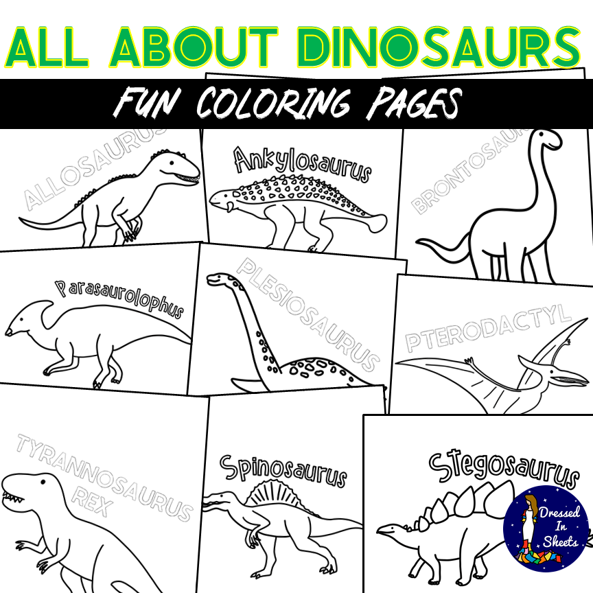 All about dinosaurs coloring pages made by teachers