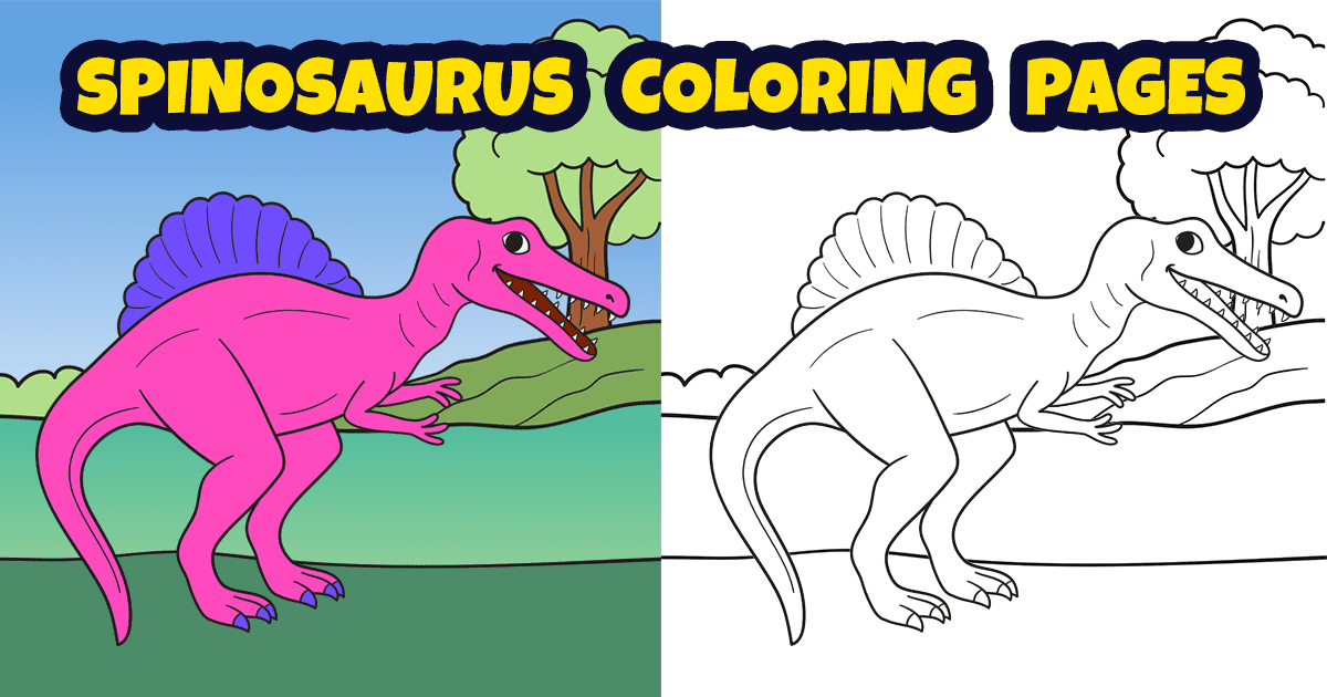 Spinosaurus coloring pages for kids free pdfs