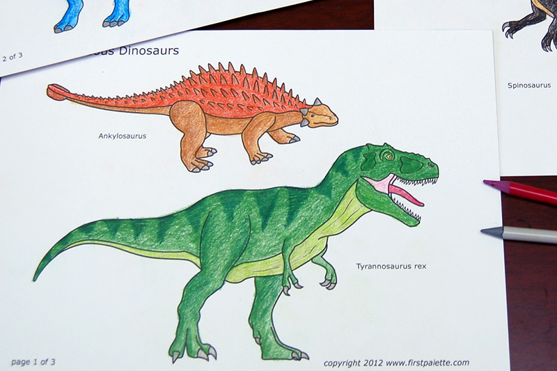 Cretaceous dinosaurs free printable templates coloring pages