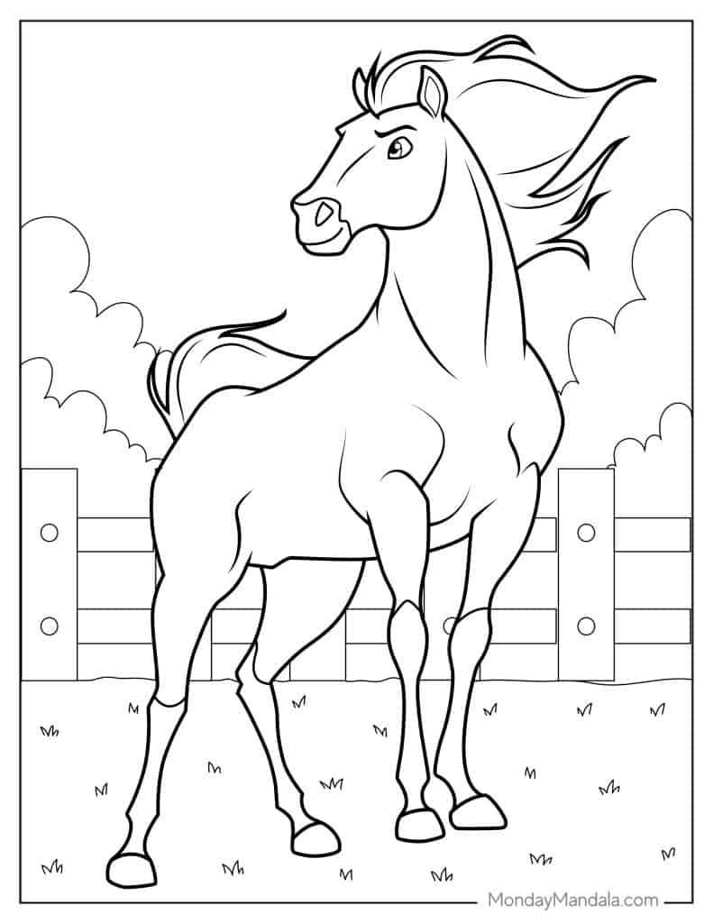 Spirit coloring pages free pdf printables