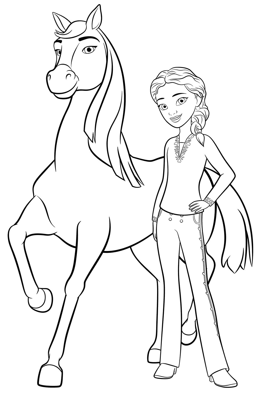 Spirit riding free coloring pages