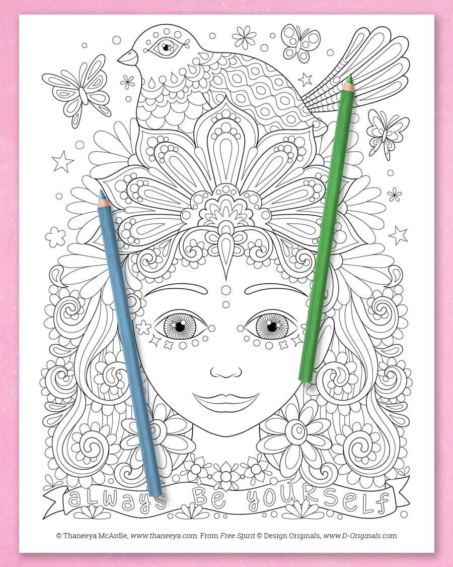 Free spirit coloring book by mcardle â