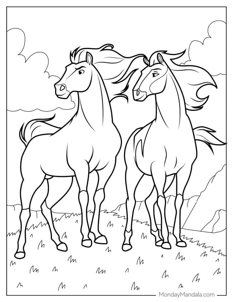 Spirit coloring pages free pdf printables