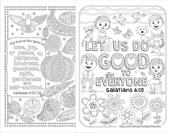 Coloring pages from the book of galatians fruit of the spirit do good to everyone galatians and gal digital download