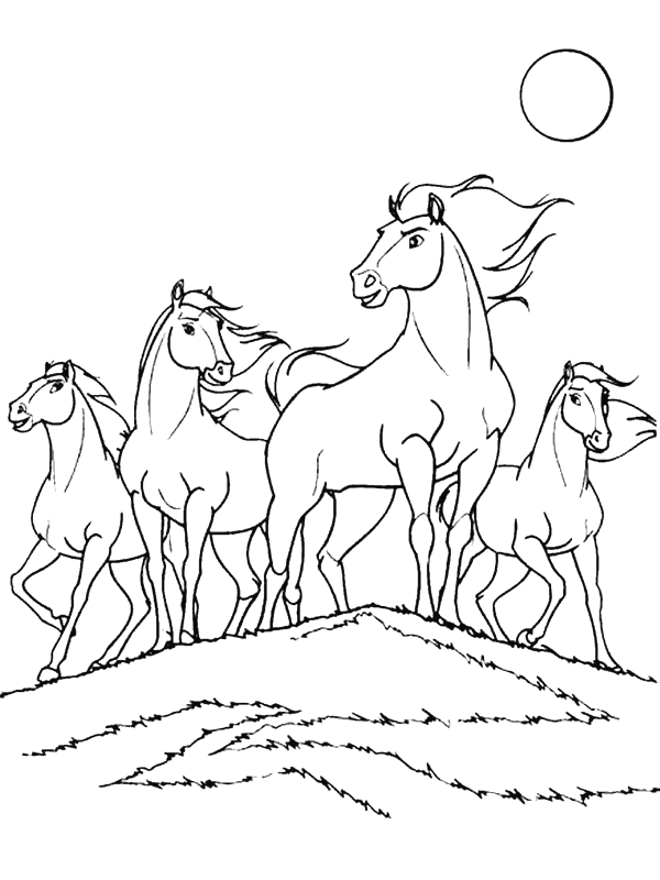 Fun spirit horse theme coloring pages