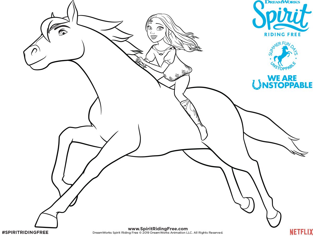 Lucky spirit coloring page spirit riding free horse coloring pages spirit the horse coloring pages