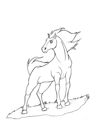 Fun spirit horse theme coloring pages