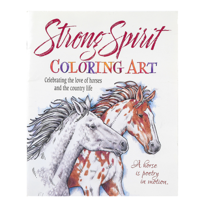 Strong spirit coloring art horse adult coloring book