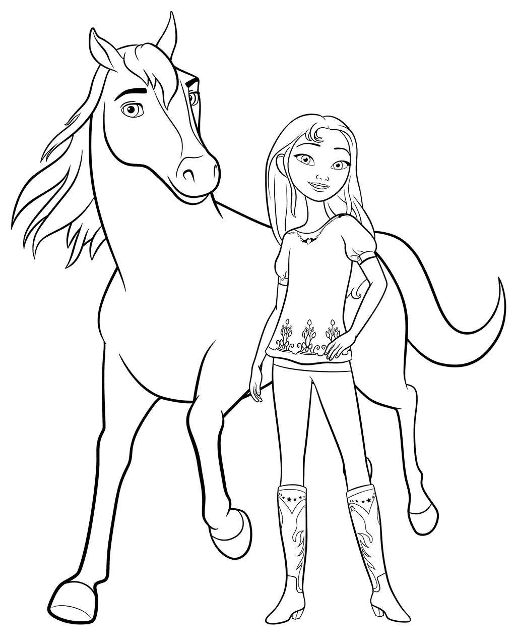 Spirit riding free coloring pages