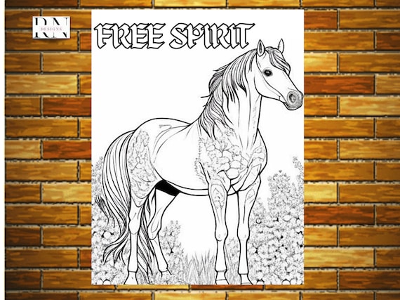 Horse and quote printable coloring page for adults and kids coloring sheets coloring designs