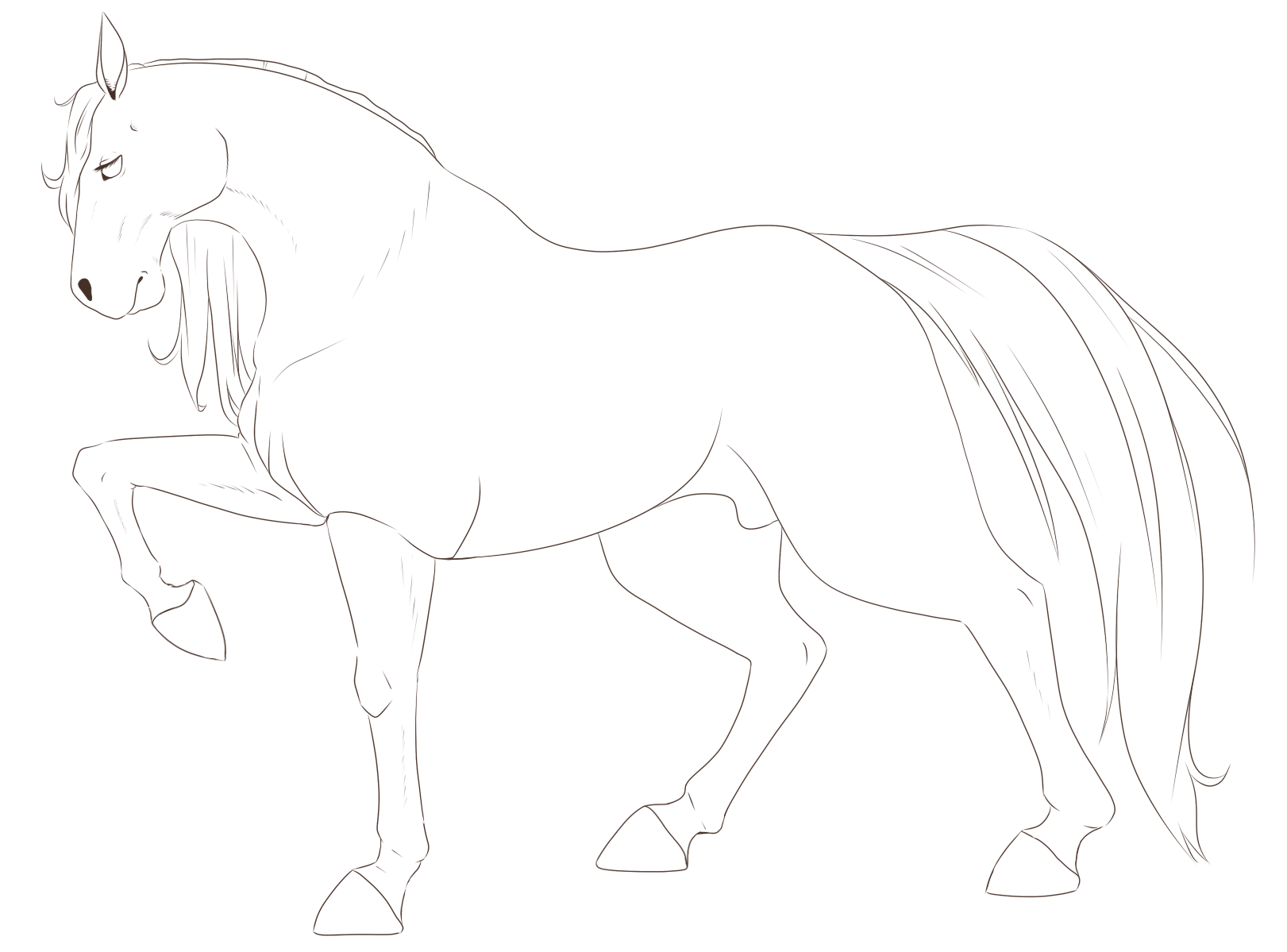 Horse coloring page by shadowcat on