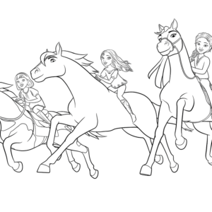 Spirit riding free coloring pages printable for free download