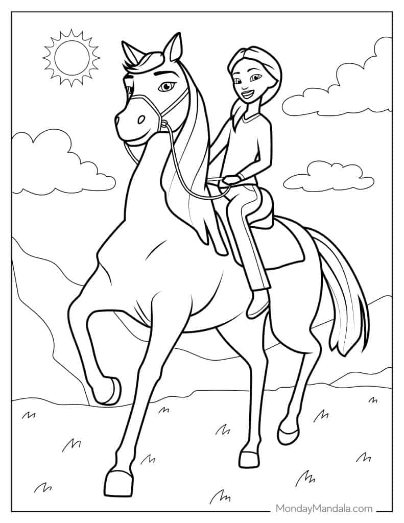 Spirit coloring pages free pdf printables