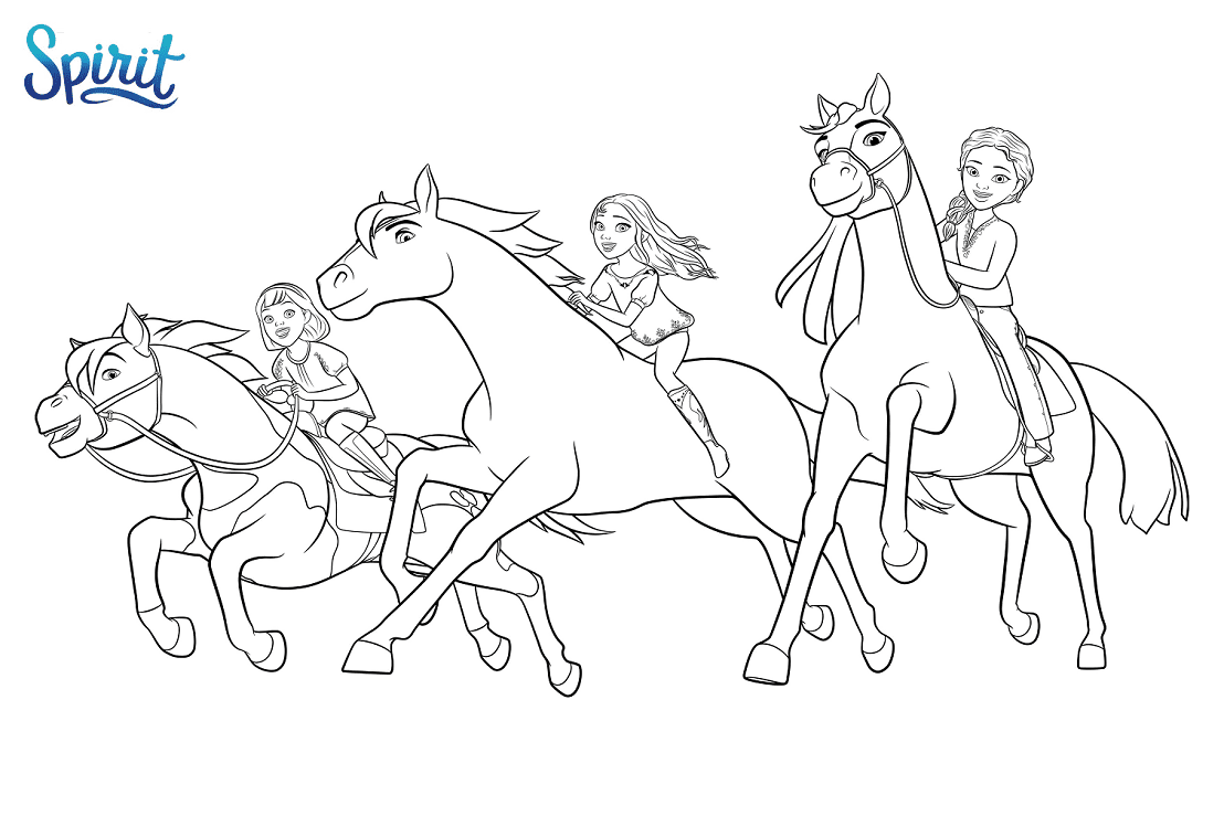 Spirit riding free coloring pages printable for free download