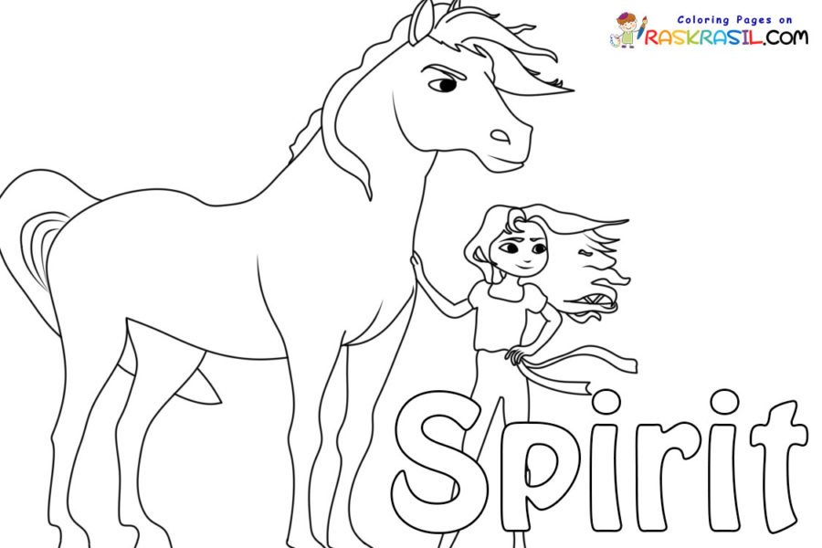 Spirit riding free coloring pages