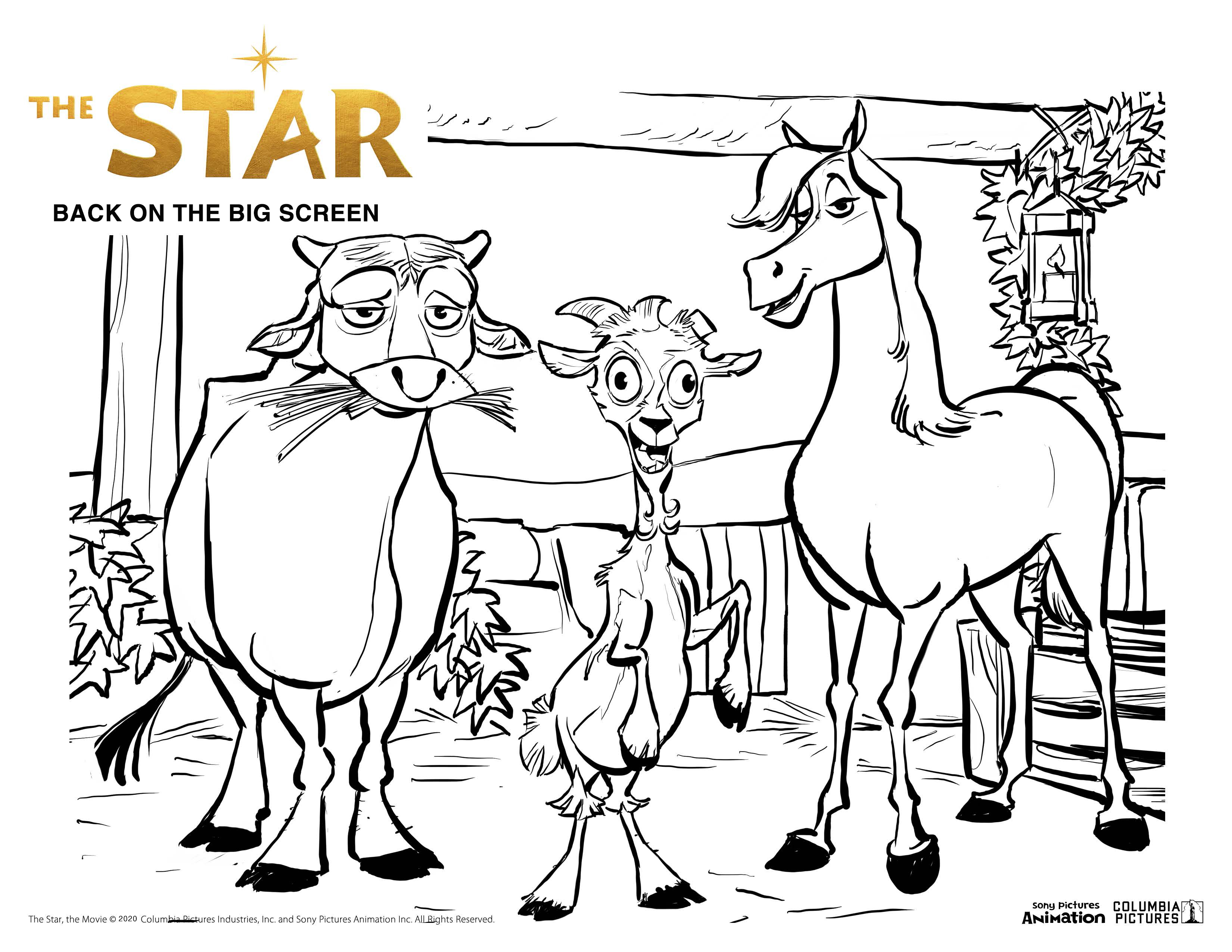 Allen theatres on x get in the christmas spirit with these thestarmovie coloring pages â allentheatres sony pictures animation httpstcoumqmhnxwtv x