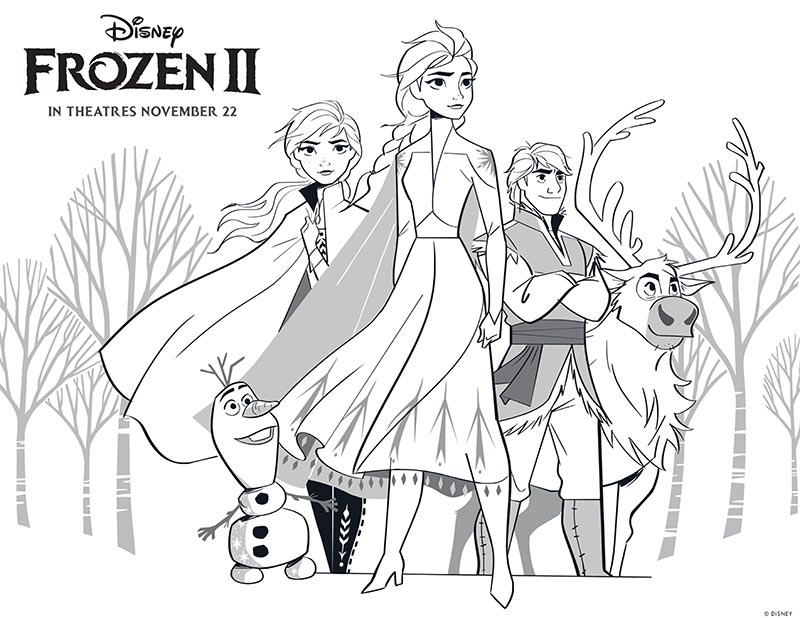 Free printable frozen coloring pages and activities