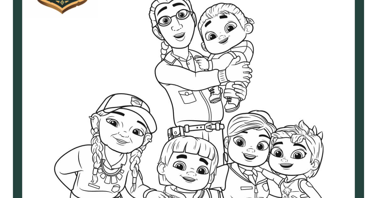 Spirit rangers family coloring page