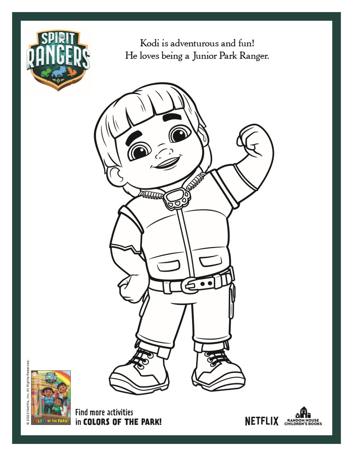 Spirit rangers kodi coloring page coloring pages ranger colouring pages