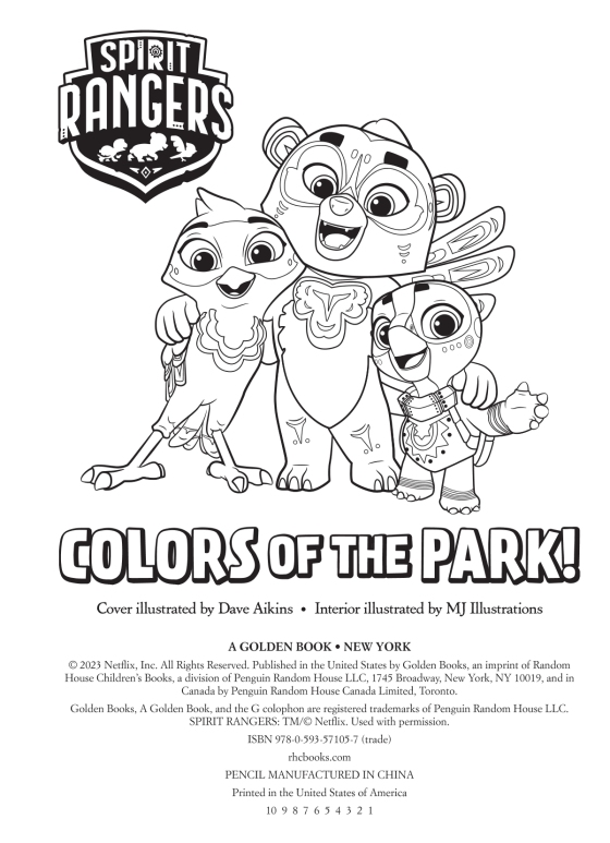 Colors of the park spirit rangers â author golden books illustrated by chris aguirre illustrated by mj illustrations â random house childrens books