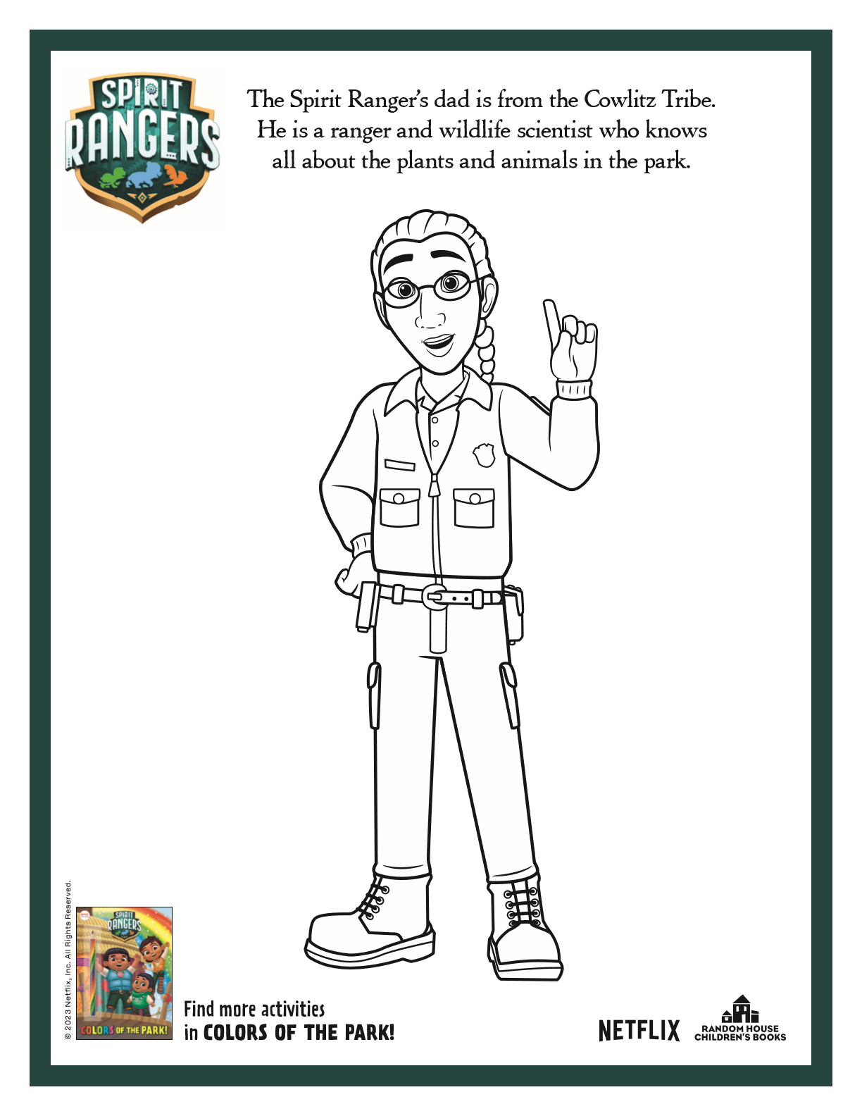 Spirit rangers dad coloring page