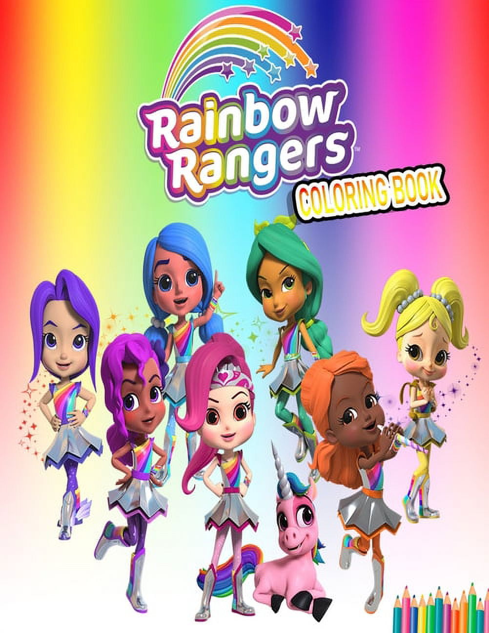 Rainbow rangers coloring book over pages of high quality rainbow rangers colouring designs for kids and adults