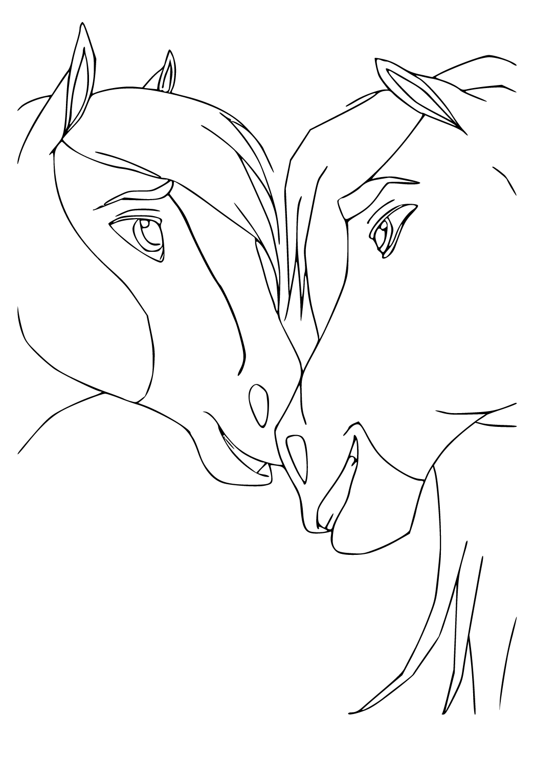 Free printable spirit pair coloring page for adults and kids