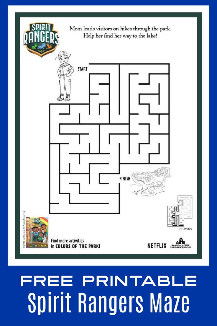 Free printable spirit rangers maze free printables printable coloring pages printables