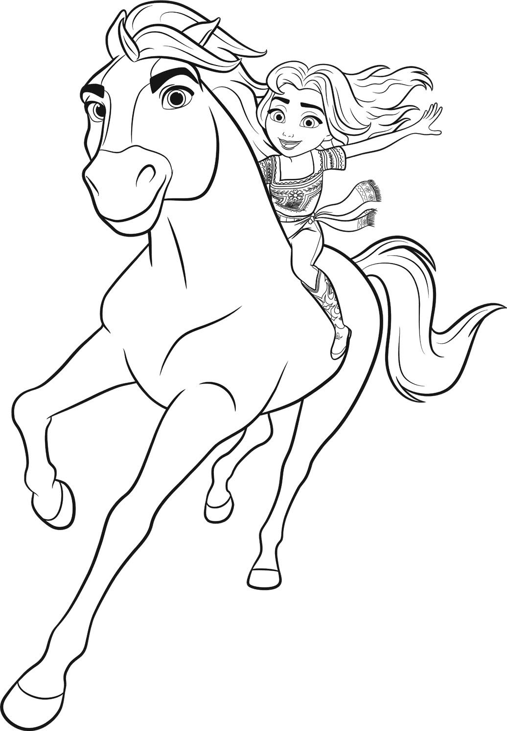 Spirit riding free coloring pages printable for free download