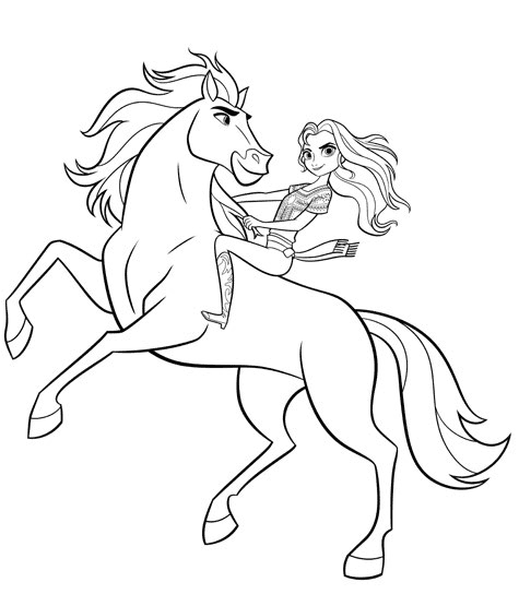 Spirit riding free coloring pages printable for free download