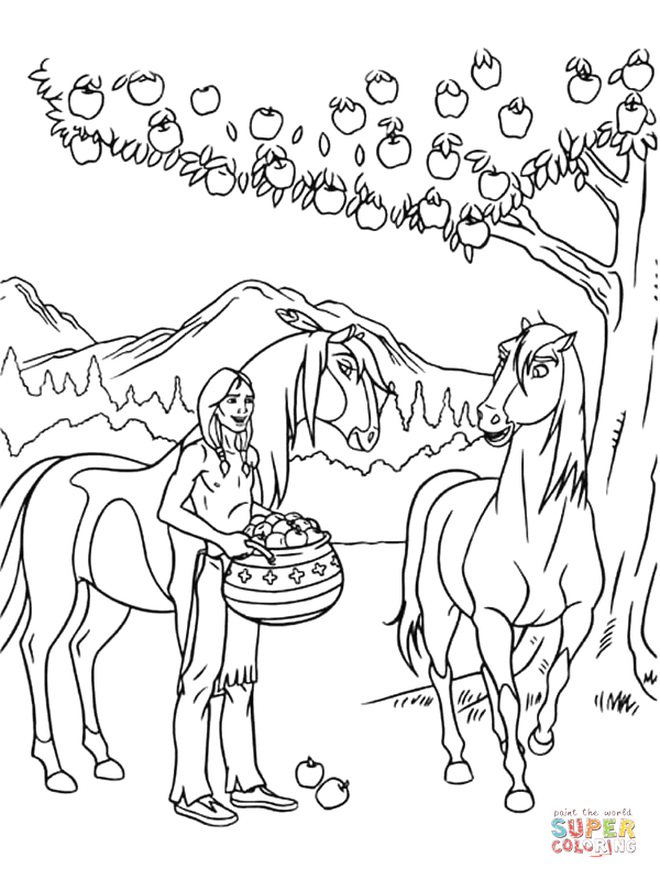 Some apples for spirit and rain coloring page free printable coloring pages