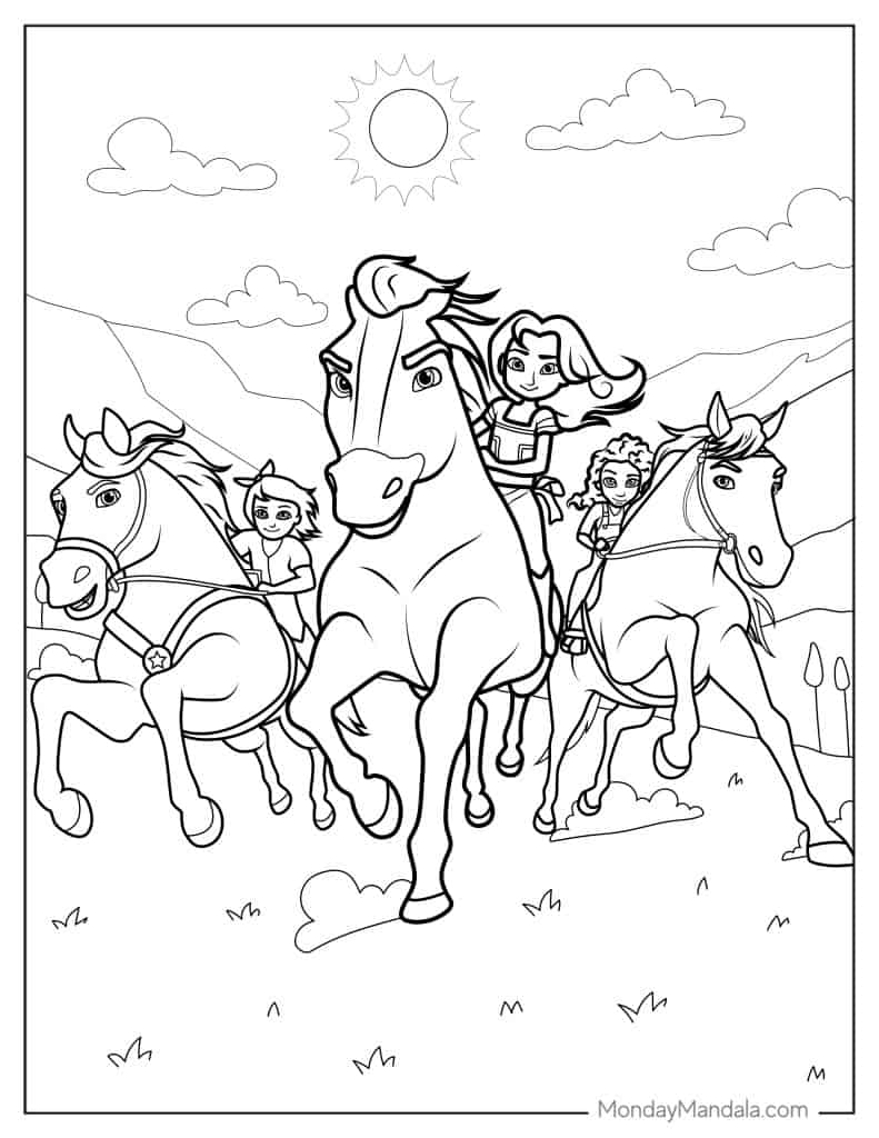 Spirit coloring pages free pdf printables