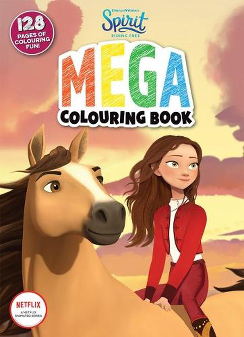 Spirit riding free mega colouring book horse